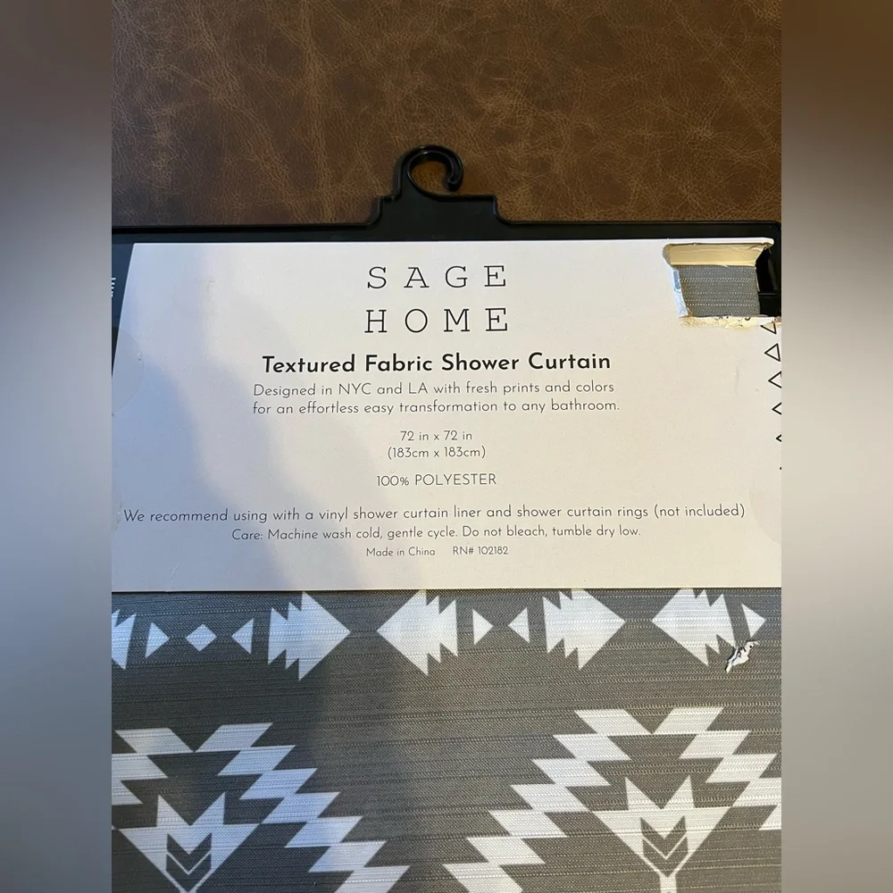Sage Home Fabric Shower Curtain